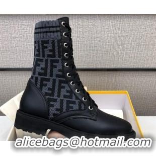 Best Price Fendi Knit Sock Ankle Boots 82808 Grey/Black