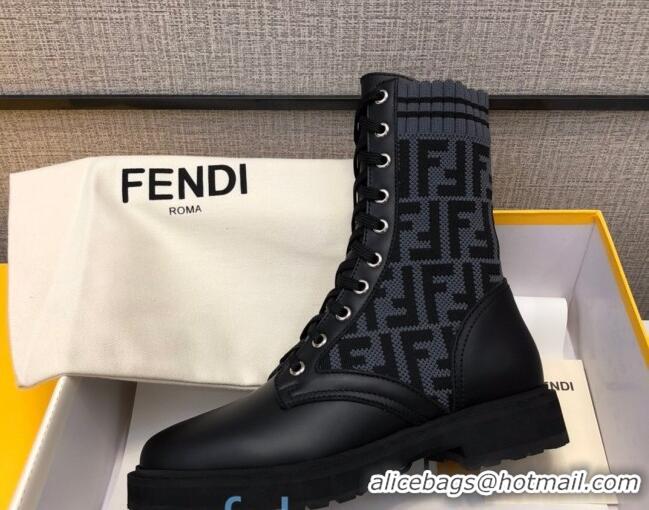 Best Price Fendi Knit Sock Ankle Boots 82808 Grey/Black