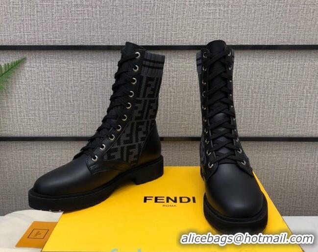 Best Price Fendi Knit Sock Ankle Boots 82808 Grey/Black