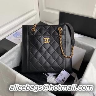 New Style Chanel Original Lather Shopping bag AS2295 black