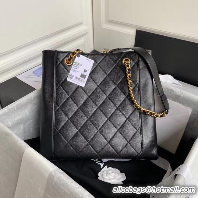 New Style Chanel Original Lather Shopping bag AS2295 black