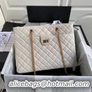 Popular Style Chanel Original Lather Shopping bag AS6611 white