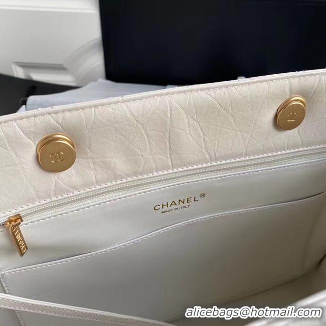 Popular Style Chanel Original Lather Shopping bag AS6611 white