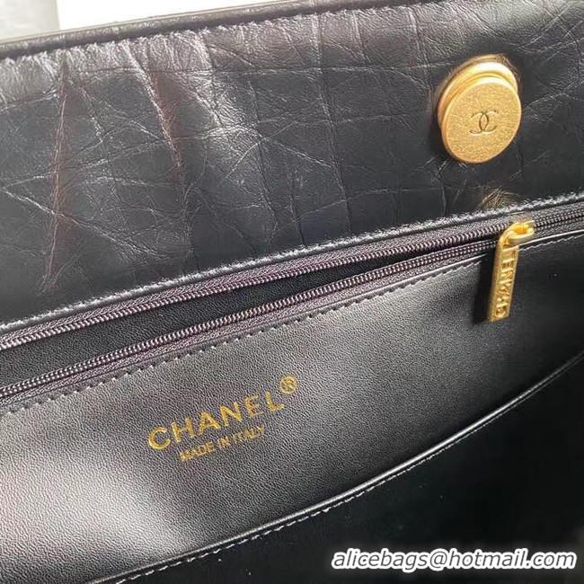 Most Popular Chanel Original Lather Shopping bag AS6611 black