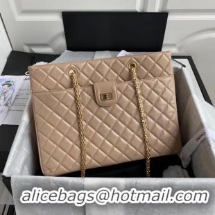 Buy Fashionable Chanel Original Lather Shopping bag AS6611 Beige