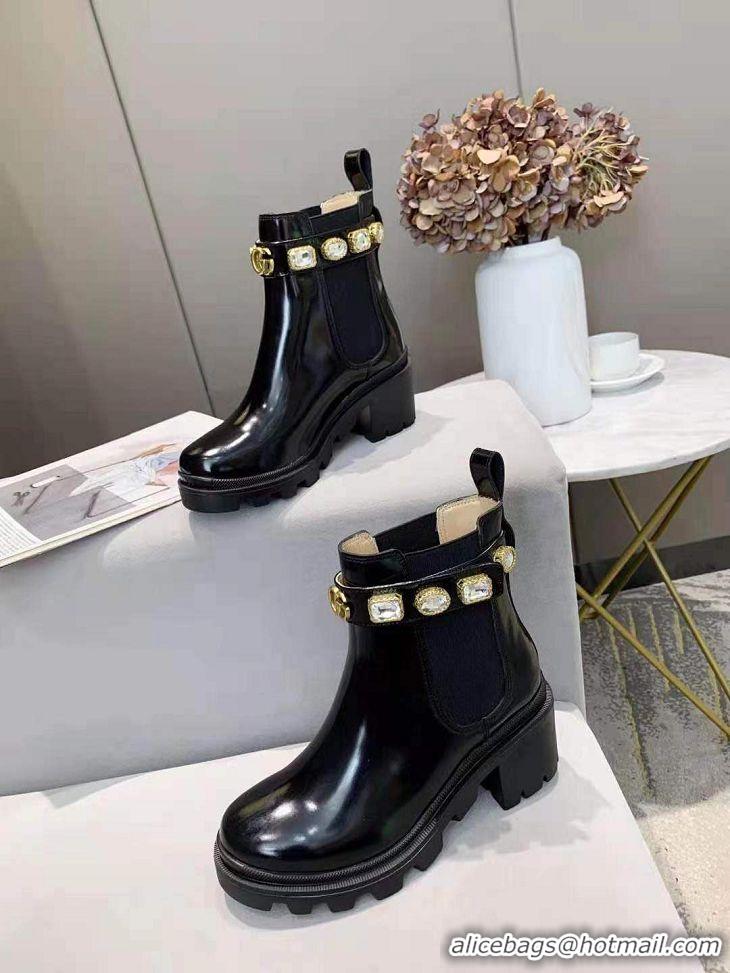 Buy Top Quality Gucci Leather Ankle Boot With Belt G1259 Black