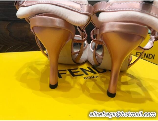 Top Quality Fendi Colibri Strap Slingback in Pink Tulle Mesh 85mm 122133