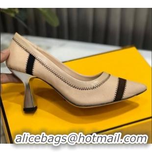 Top Sale Fendi Colibri Fabric Pumps 9.5cm Nude 122136