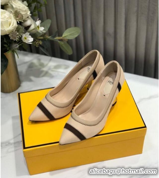 Top Sale Fendi Colibri Fabric Pumps 9.5cm Nude 122136