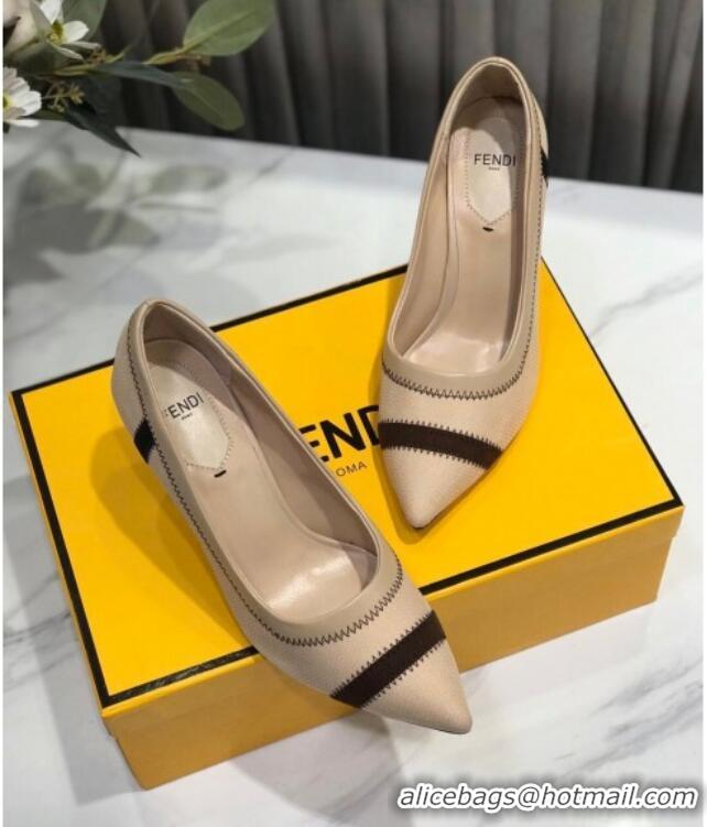 Top Sale Fendi Colibri Fabric Pumps 9.5cm Nude 122136