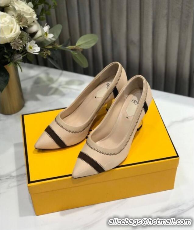 Top Sale Fendi Colibri Fabric Pumps 9.5cm Nude 122136