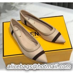 Best Product Fendi Colibri Fabric Flat Ballerinas Nude 122138