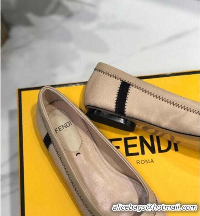 Best Product Fendi Colibri Fabric Flat Ballerinas Nude 122138