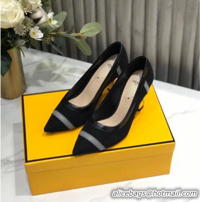 Good Quality Fendi Colibri Fabric Pumps 9.5cm Black 122139