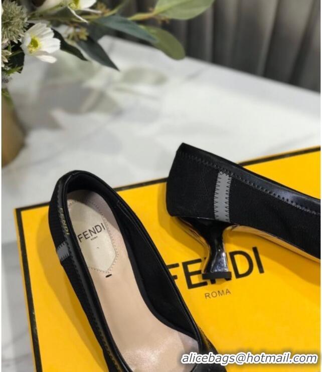 Popular Style Fendi Colibri Fabric Pumps 5cm Black 122140