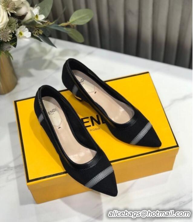 Popular Style Fendi Colibri Fabric Pumps 5cm Black 122140