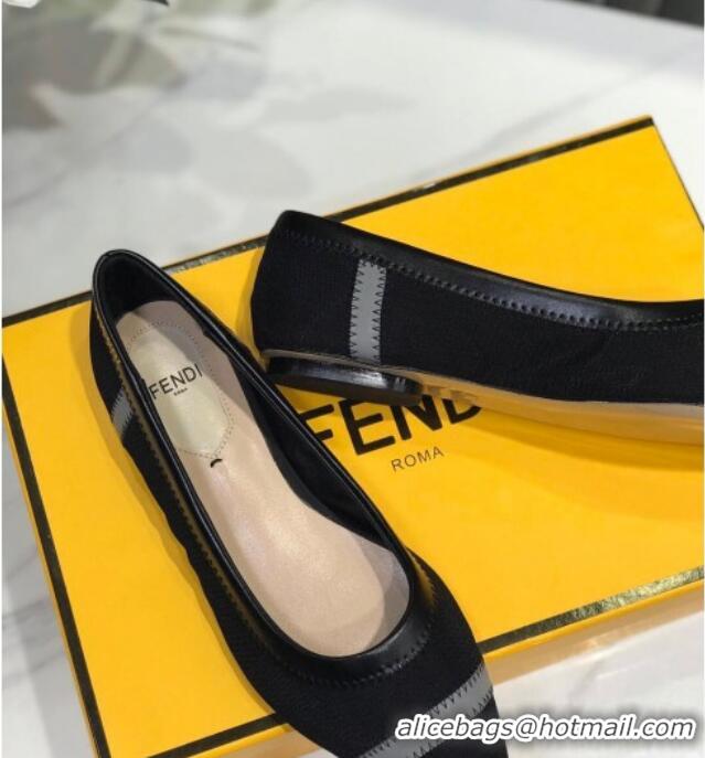 Best Product Fendi Colibri Fabric Flat Ballerinas Black 122141