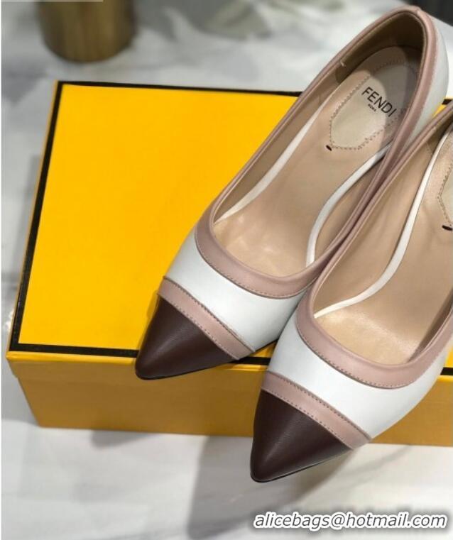 Top Design Fendi Colibri Calfskin Pumps 9.5cm White 122143