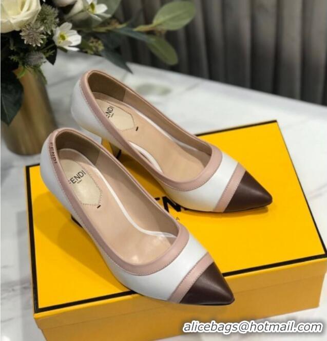 Top Design Fendi Colibri Calfskin Pumps 9.5cm White 122143