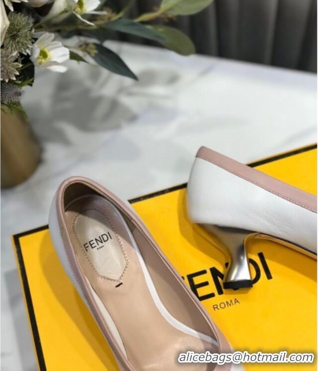 Top Grade Fendi Colibri Calfskin Pumps 5.5cm White 122144