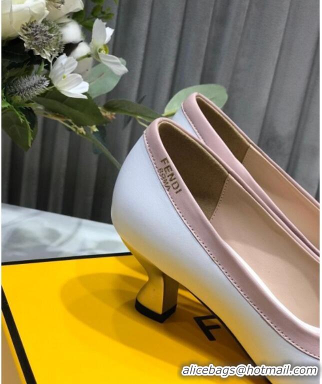 Top Grade Fendi Colibri Calfskin Pumps 5.5cm White 122144