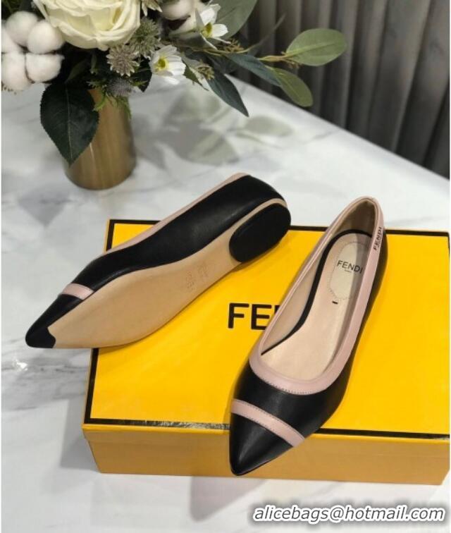 Best Grade Fendi Colibri Calfskin Flat Ballerinas Black 122148