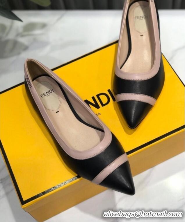 Best Grade Fendi Colibri Calfskin Flat Ballerinas Black 122148