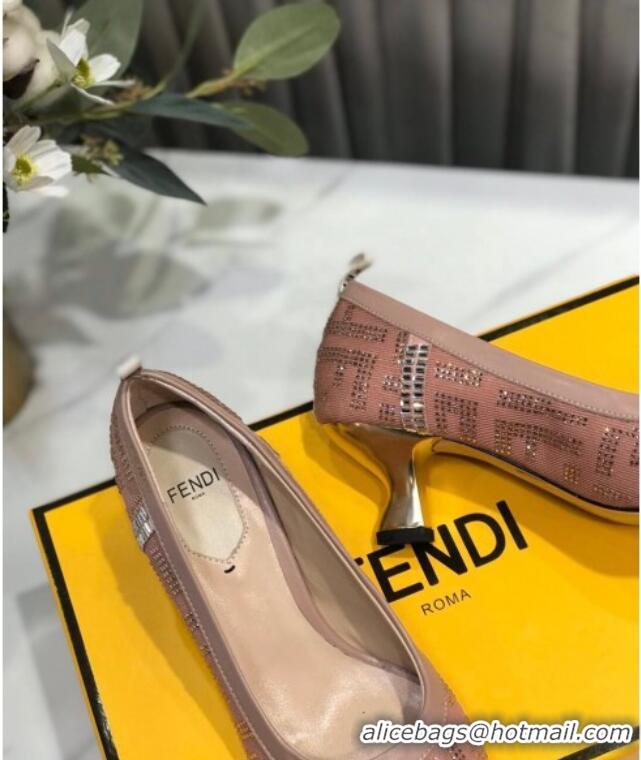 Lower Price Fendi Colibri Crystal Fabric Pumps 5.5cm Pink 122150