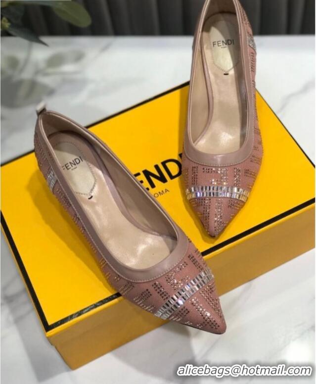 Lower Price Fendi Colibri Crystal Fabric Pumps 5.5cm Pink 122150