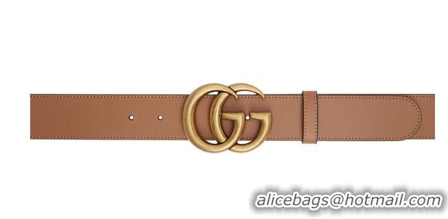 High Quality Gucci GG Marmont Leather Belt Width 35MM 3306 Tan