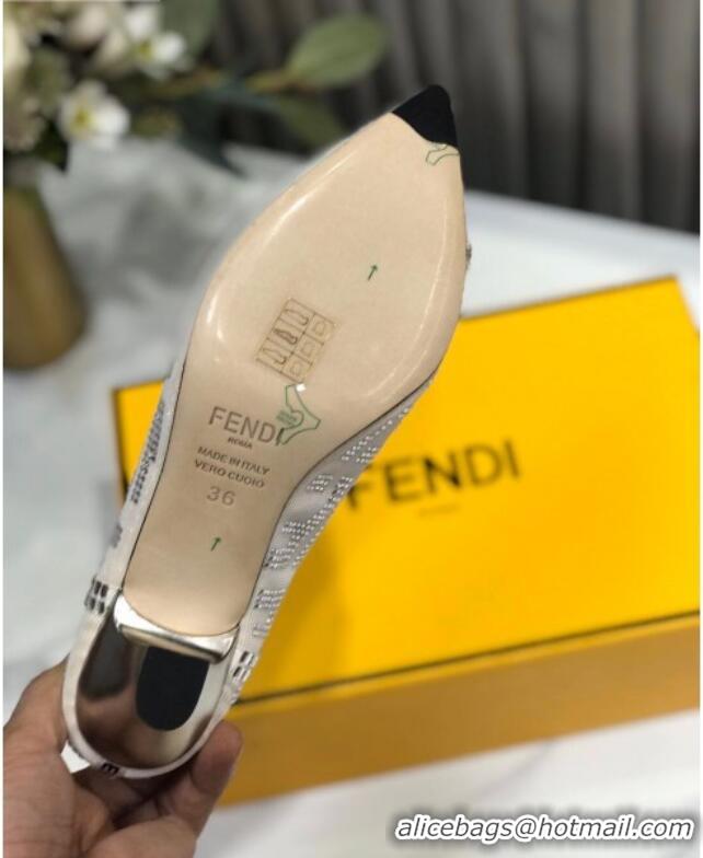 Discounts Fendi Colibri Crystal Fabric Pumps 5.5cm White 122153