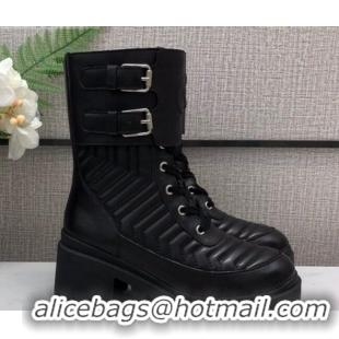 Top Quality Gucci Calfskin Short Boot with Interlocking G 628855 Black