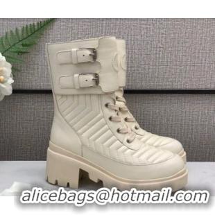 New Fashion Gucci Calfskin Short Boot with Interlocking G 628855 White