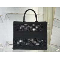 Promotional DIOR BOOK TOTE Black Mesh Embroidery M1286ZW