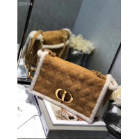 Unique Grade DIOR 30 MONTAIGNE CHAIN BAG Camel-Colored Shearling M9208