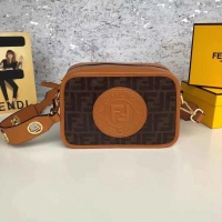 Hot Sell Fendi FF Shoulder Bag With Leather Strap 8BR605 Brown