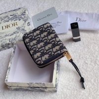 Unique Discount Dior 30 MONTAIGNE CARD HOLDER Blue Dior Oblique Jacquard S5538