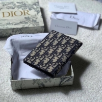 New Style 30 MONTAIGNE PASSPORT HOLDER Blue Dior Oblique Jacquard S2095