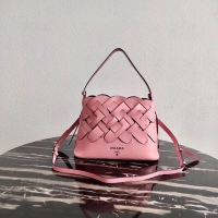 Good Product Prada Leather Prada Tress Handbag 1BA290 pink