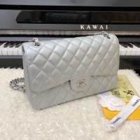 Most Popular Chanel 2.55 Series Flap Bag Leather A1112CF silvery