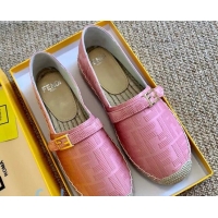 Good Product Fendi Baguette FF Canvas Espadrilles Pink 80722