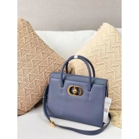 Top Quality DIOR MEDIUM ST HONORE TOTE Grained Calfskin M9321UMBA blue