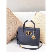 Promotional DIOR MEDIUM ST HONORE TOTE Grained Calfskin M9321UMBA dark blue