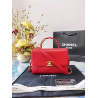 New Cheap Chanel small tote bag Sheepskin & Gold-Tone Metal AS2059 red