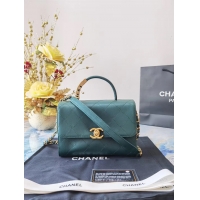 Unique Style Chanel small tote bag Sheepskin & Gold-Tone Metal AS2059 green