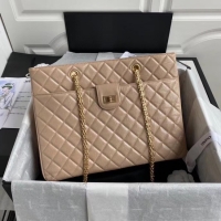 Buy Fashionable Chanel Original Lather Shopping bag AS6611 Beige