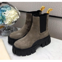 Best Price Fendi Suede Platform Short Boots 120401 Grey