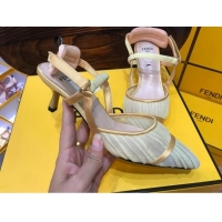 Perfect Fendi Colibri Strap Slingback in Champagne Gold Tulle Mesh 122128