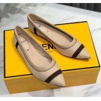 Best Product Fendi Colibri Fabric Flat Ballerinas Nude 122138