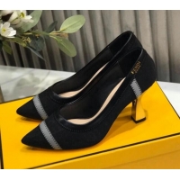 Good Quality Fendi Colibri Fabric Pumps 9.5cm Black 122139